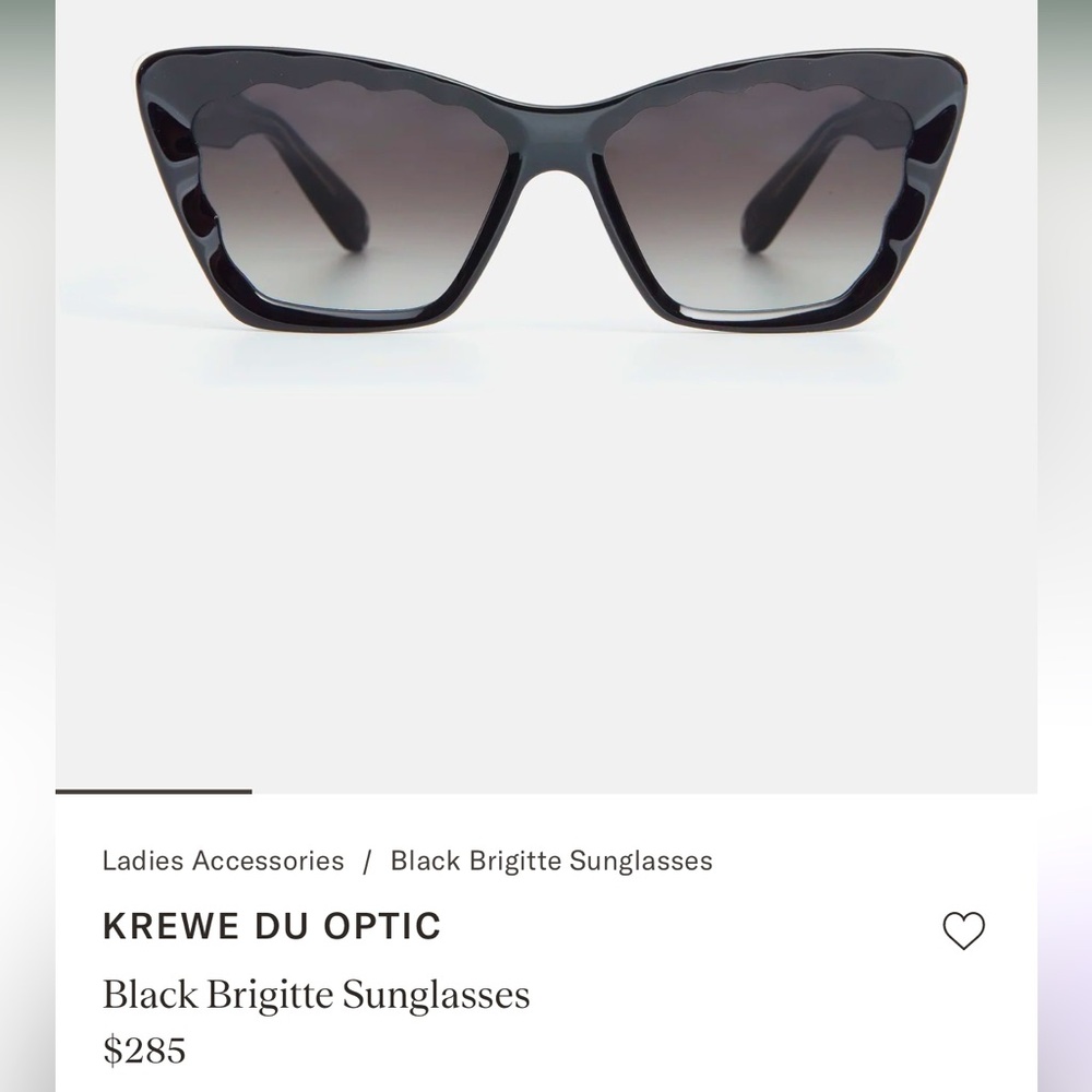 KREWE Brigitte Sunglasses in Black - Worn 2Xs - EUC+!